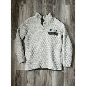 Magellan Outdoors Classic Fit Beige Sz Small Flex Pullover Quilted Snap Neck
